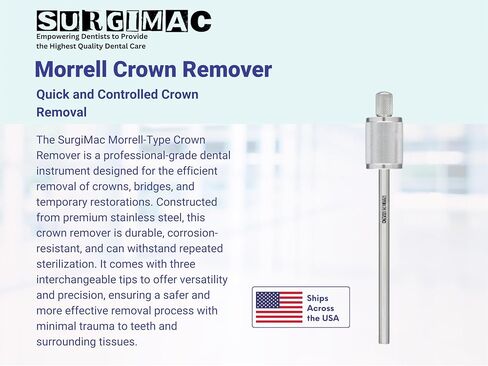 مزيل التاج من نوع Surgimac Morrell ، أداة طب الأسنان من الفولاذ المقاوم للصدأ ، سلسلة Pro ، تصميم قابل للتعديل بنابض | 1/pk in Saudi Arabia