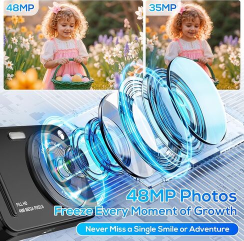 Digital Camera for Kids, WITYEAH 48MP FHD 1080P Point and Shoot Digital Cameras with 16X Zoom Anti-Shake, Compact Portable Cameras for Photography, for Boys Girls Teens Beginners in Saudi Arabia