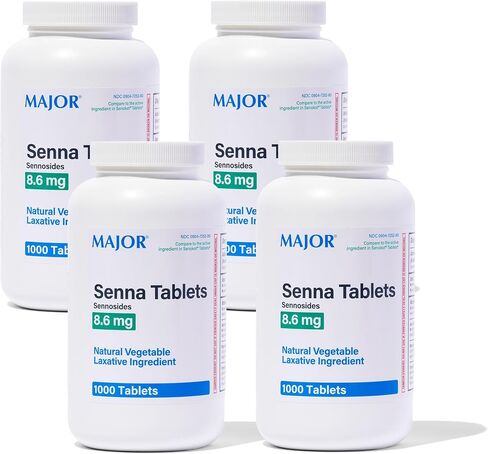 Major Senna 8.6 mg Natural Vegetable Laxative Tablets - Made with Sennosides - 1000 Count (3 Pack) in Saudi Arabia