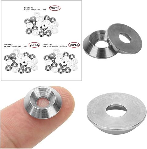 M3-M12 304 Stainless Steel Cone Cup Head Countersunk Screw Gasket Conical Washer Shim Reinforcement Ring, Good wear Resistance(M3*10 * 3 10PCS) in Saudi Arabia