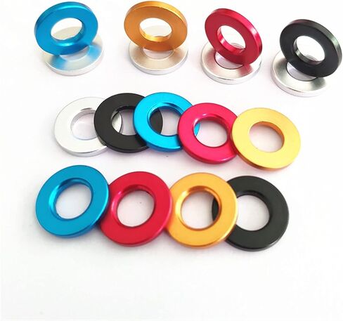 M4-M8 Aluminum Flat Washer Gasket Anodized Colorful Aluminum Plain Washer for RC Model Parts, 10pcs, Good wear Resistance(Red,6 * 12 * 2) in Saudi Arabia