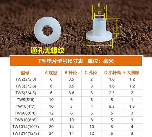 T-Type Nylon غسالات البلاستيك الحشيش المسمار المسمار رمح جسيمات عزل جسيمات غسالة حشية ، مقاومة ارتداء جيدة (TW-3/M3 (200 ٪)) in Saudi Arabia
