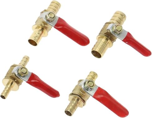 صمام المقبض الأحمر من 6 مم إلى 12 مم خرطوم بارب ضمن النحاس النحاسي الماء هواء الوقود غاز غاز غاز تركيبات أنابيب صمامات الكرة (12 مم) in Saudi Arabia