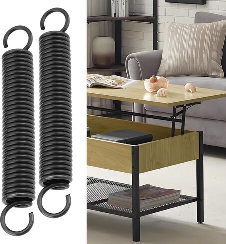 4Pcs Extension Spring Replacement Part 95mm Spring Steel Dual Hook Tension Spring Suitable for Lift Top Coffee Table DIY Home Repair Black in Saudi Arabia