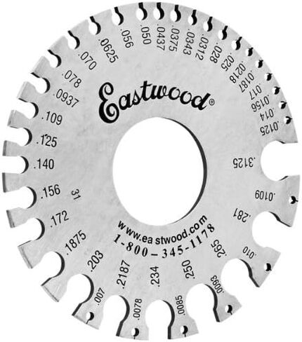 Eastwood Sheet Metal Gauge Round Dual-Sided Cable Sheet Stainless Steel Wire Gage Standard Thickness Metal Measurement Marking In Both Awg And Sae in Saudi Arabia