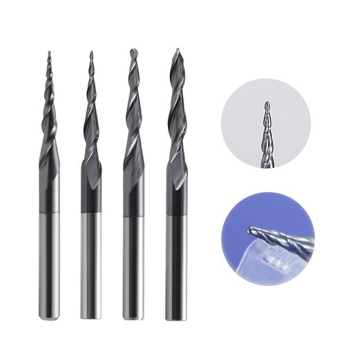 1Pcs HRC55 D6mm Ball Nose End Mill Tungsten Solid Carbide Coated Tapered Cone CNC milling Cutter(R1.5x30.5xD6x75L) in Kuwait