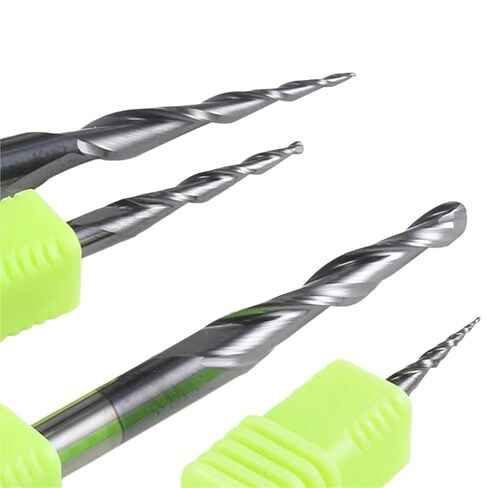 1Pcs HRC55 D6mm Ball Nose End Mill Tungsten Solid Carbide Coated Tapered Cone CNC milling Cutter(R1.5x30.5xD6x75L) in Kuwait