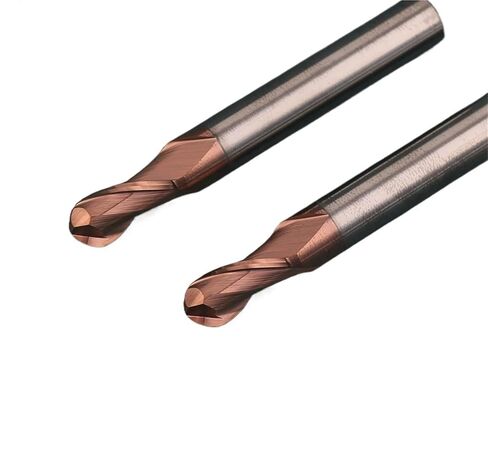 HRC58 2-Flute Tungsten Steel Carbide Ball End Milling Cutter for Steel Aluminum R0.5 R1 R1.5 R2 R3 R4 R5 R6 Ball Nose Endmill(UNCOATED,R1.75XD4X50LX2F) in Kuwait