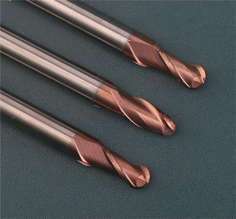 HRC58 2-Flute Tungsten Steel Carbide Ball End Milling Cutter for Steel Aluminum R0.5 R1 R1.5 R2 R3 R4 R5 R6 Ball Nose Endmill(UNCOATED,R1.75XD4X50LX2F) in Kuwait