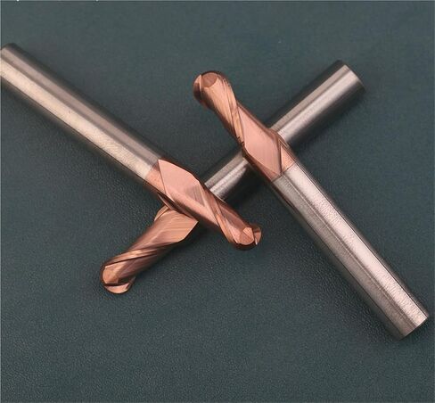 HRC58 2-Flute Tungsten Steel Carbide Ball End Milling Cutter for Steel Aluminum R0.5 R1 R1.5 R2 R3 R4 R5 R6 Ball Nose Endmill(UNCOATED,R1.75XD4X50LX2F) in Kuwait