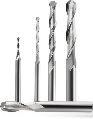 10Pcs 3.175/4/6/8mm 2 Flute Ball Nose Spiral Milling Cutter CNC Router Bit Wood Engraving Bit Carbide End Mill(3.175x22) in Saudi Arabia