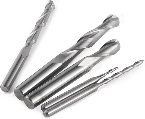 10Pcs 3.175/4/6/8mm 2 Flute Ball Nose Spiral Milling Cutter CNC Router Bit Wood Engraving Bit Carbide End Mill(3.175x22) in Saudi Arabia