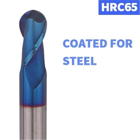 HRC65/70 2 Flute Tungsten Steel Carbide Ball End Milling Cutter for Steel Stainless Steel R1.5 R2 R3 R4 R5 R6 Ball Nose Endmill(Coated HRC65,R7XD14X100LX2F) in Kuwait