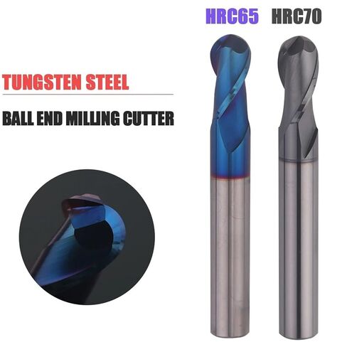 HRC65/70 2 Flute Tungsten Steel Carbide Ball End Milling Cutter for Steel Stainless Steel R1.5 R2 R3 R4 R5 R6 Ball Nose Endmill(Coated HRC65,R7XD14X100LX2F) in Kuwait
