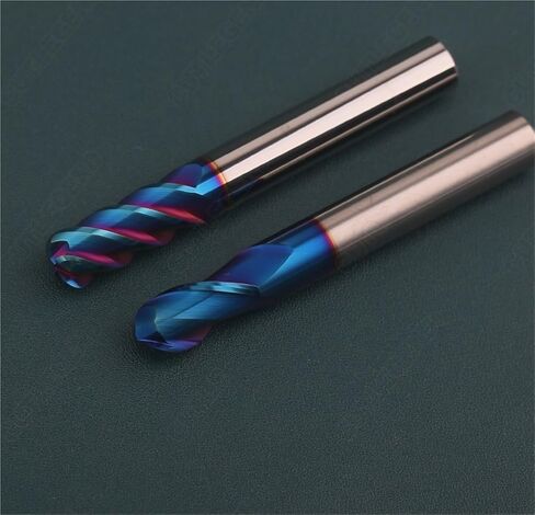 HRC65/70 2 Flute Tungsten Steel Carbide Ball End Milling Cutter for Steel Stainless Steel R1.5 R2 R3 R4 R5 R6 Ball Nose Endmill(Coated HRC65,R7XD14X100LX2F) in Kuwait