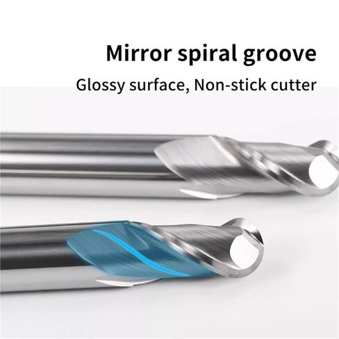 2 Flute Ball Nose End Mill HRC55 CNC Router Bit Carbide End Mill Spiral Milling Cutter for Woodworking Fresa(R3x6x100) in Kuwait
