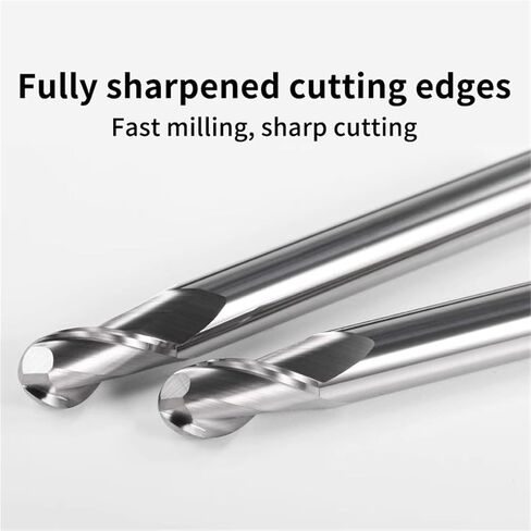2 Flute Ball Nose End Mill HRC55 CNC Router Bit Carbide End Mill Spiral Milling Cutter for Woodworking Fresa(R3x6x100) in Kuwait