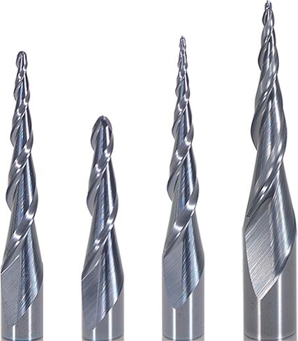 Tungsten Solid Carbide 3.175mm 4mm 6mm Ball Nose Tapered End Mills Router Bits CNC Taper Wood Metal Milling Cutters(R2.0-30.5-D6-75L) in Saudi Arabia