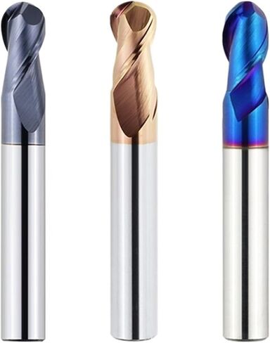 Ball End Milling Cutter Tungsten Carbide Cutter CNC Router Bit Milling Tool 2 Flute CNC Lathe Machine Tool Ball Nose End Mills(HRC45,R2xD4x75L) in Saudi Arabia
