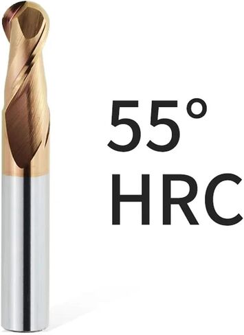 Ball End Milling Cutter Tungsten Carbide Cutter CNC Router Bit Milling Tool 2 Flute CNC Lathe Machine Tool Ball Nose End Mills(HRC45,R2xD4x75L) in Saudi Arabia