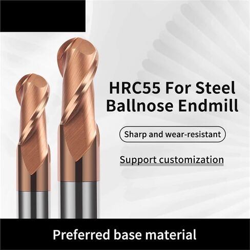 مطحنة نهاية الكرة HRC55 2 الفلوت TUNGSTEN CARBIDE CUTTER CNC ROUTER BET MLOON TOOT R0.5 6MM MLINGING CUTTER للمعادن (R1.0X4X50) in Saudi Arabia