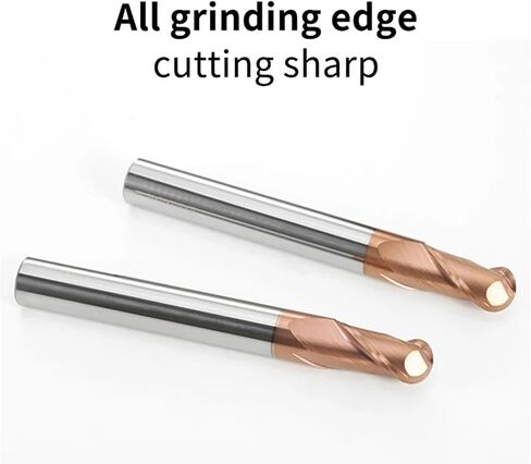 مطحنة نهاية الكرة HRC55 2 الفلوت TUNGSTEN CARBIDE CUTTER CNC ROUTER BET MLOON TOOT R0.5 6MM MLINGING CUTTER للمعادن (R1.0X4X50) in Saudi Arabia