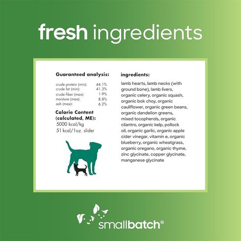 Smallbatch Pets Freeze-Dried Premium Raw Food Diet for Dogs, Duck Recipe, 14 oz, Made in The USA, Organic Produce, Humanely Raised Meat, Hydrate and Serve Patties, Single Source Protein, Healthy in Saudi Arabia