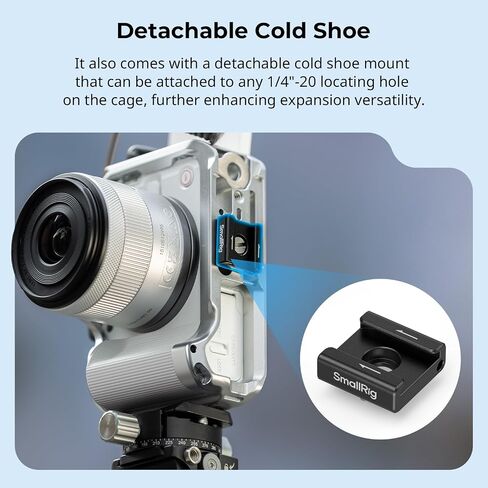 SmallRig R50 V Camera Cage for Canon R50V, Built-in Ergonomic Silicone Grip, QR Plate for Arca, 1/4"-20 Threaded Hole, 3/8"-16 Holes for ARRI, Cold Shoe, QD Sockets, Vertical Shooting(Black)-5427 in Saudi Arabia