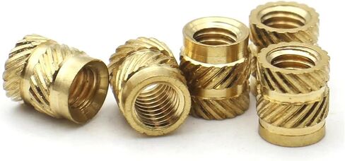 Brass Heat Set Insert Nuts Knurled Through-Hole Threaded Embedded Copper Nuts Injection Molding Plastic Parts(Length 10mm,M4 x od6 (20pcs)) in Kuwait