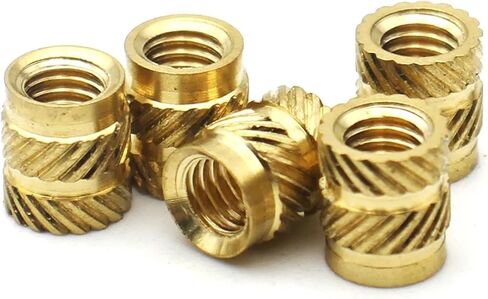 Brass Heat Set Insert Nuts Knurled Through-Hole Threaded Embedded Copper Nuts Injection Molding Plastic Parts(Length 10mm,M4 x od6 (20pcs)) in Kuwait