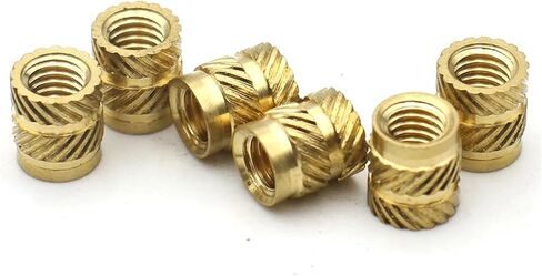 Brass Heat Set Insert Nuts Knurled Through-Hole Threaded Embedded Copper Nuts Injection Molding Plastic Parts(Length 10mm,M4 x od6 (20pcs)) in Kuwait