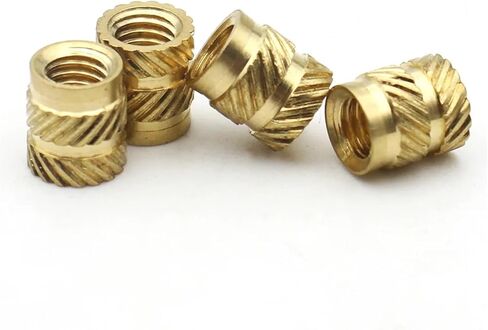 Brass Heat Set Insert Nuts Knurled Through-Hole Threaded Embedded Copper Nuts Injection Molding Plastic Parts(Length 10mm,M4 x od6 (20pcs)) in Kuwait