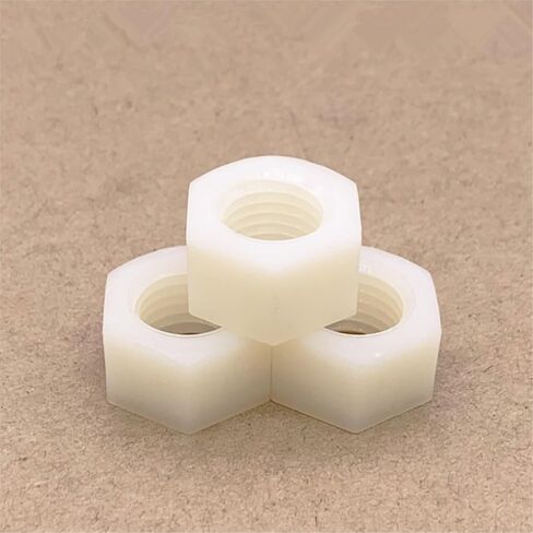 10/50Pcs M2-M20 Black/White Nylon Hex Nut Hexagon Plastic Nuts(H,M2-(50PCS)) in Saudi Arabia