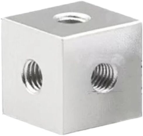 Six-Sided Nut Aluminum Alloy Fixed Block Acrylic Quad Three-Sided Fixed Nut Rotating Light Box Accessories(Silver,4pcs M3X10X10X10) in Saudi Arabia