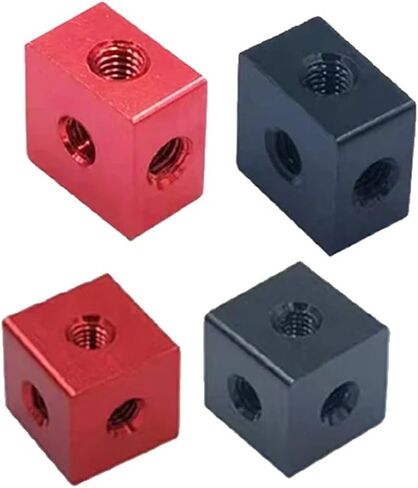 Six-Sided Nut Aluminum Alloy Fixed Block Acrylic Quad Three-Sided Fixed Nut Rotating Light Box Accessories(Silver,4pcs M3X10X10X10) in Saudi Arabia