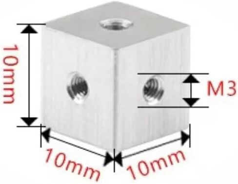 Six-Sided Nut Aluminum Alloy Fixed Block Acrylic Quad Three-Sided Fixed Nut Rotating Light Box Accessories(Silver,4pcs M3X10X10X10) in Saudi Arabia