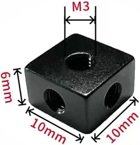 Six-Sided Nut Aluminum Alloy Fixed Block Acrylic Quad Three-Sided Fixed Nut Rotating Light Box Accessories(Silver,4pcs M3X10X10X10) in Saudi Arabia