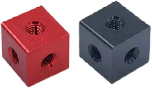 Six-Sided Nut Aluminum Alloy Fixed Block Acrylic Quad Three-Sided Fixed Nut Rotating Light Box Accessories(Silver,4pcs M3X10X10X10) in Saudi Arabia