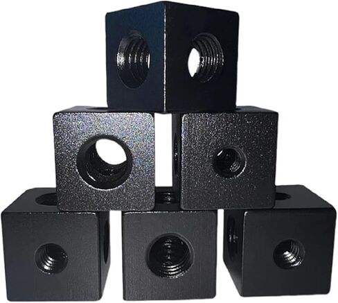Six-Sided Nut Aluminum Alloy Fixed Block Acrylic Quad Three-Sided Fixed Nut Rotating Light Box Accessories(Silver,4pcs M3X10X10X10) in Saudi Arabia