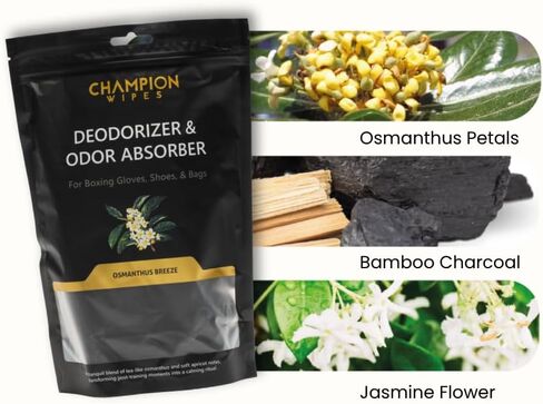 Deodorizer & Odor Absorbing Inserts for Boxing Gloves and All Sports Equipment, Bamboo Charcoal Absorption, Easy Pull Dual-Pouch Design in Saudi Arabia