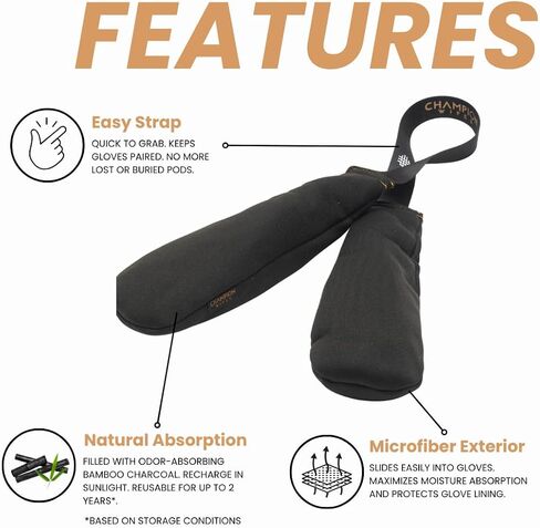 Deodorizer & Odor Absorbing Inserts for Boxing Gloves and All Sports Equipment, Bamboo Charcoal Absorption, Easy Pull Dual-Pouch Design in Saudi Arabia