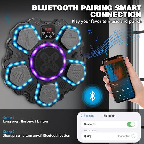 آلة الملاكمة الموسيقية مع قياس القوة ، وسادة ملاكمة Bluetooth مثبتة على الحائط مع قفازات الملاكمة ، ومعدات الملاكمة الصالة الرياضية المنزلية تخفيف الإجهاد ، وألعاب الرياضة للأطفال البالغين البالغين بنت ، in Kuwait
