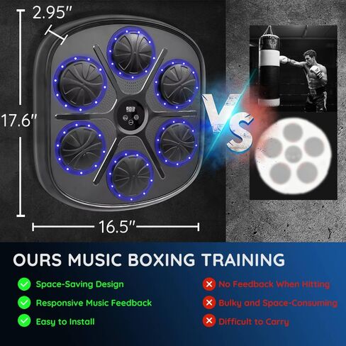 Music Boxing Machine,Smart Bluetooth Boxing Machine with Boxing Gloves Wall Mounted, Boxing Workout Punching Equipment for Adults Kids,Fun Fitness Equipment 9 Modes & 9 Speeds in Saudi Arabia