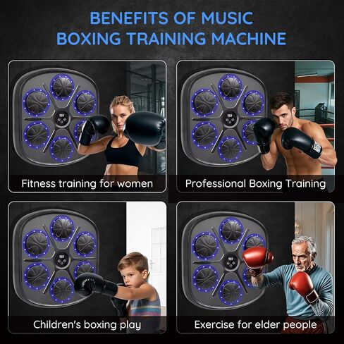 Music Boxing Machine,Smart Bluetooth Boxing Machine with Boxing Gloves Wall Mounted, Boxing Workout Punching Equipment for Adults Kids,Fun Fitness Equipment 9 Modes & 9 Speeds in Saudi Arabia
