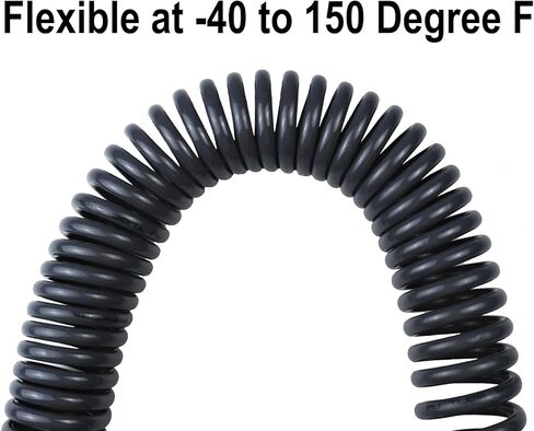 YOTOO 5 Pack Polyurethane Recoil Air Hose, Air Compressor Hose 1/4" Inner Diameter by 25' Long with Bend Restrictor, 1/4" Industrial Quick Coupler and Plug, Red in Saudi Arabia
