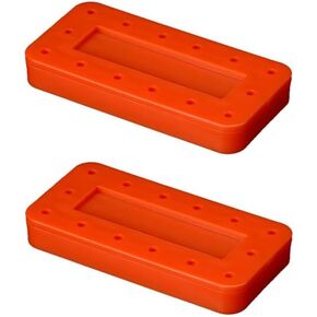 2/PCS Dental Bur Block حامل مستطيل 14 فتحة ثقب من منظمات Burs Autolavable Bur ، ألوان النيون ، غطاء Clear (Neon Pink) in Kuwait