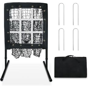 9 Hole Baseball Pitching Net with Strike Zone, Portable Pitching Pocket Net for Softball Train, Adjustable Height Baseball Softball Net with Carry Bag for Hitting and Pitching in Saudi Arabia