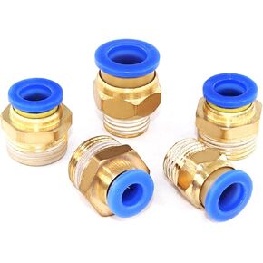 ذكور الخيط الأزرق دفع سريع في الهواء مستقيم من النحاس النحاس من الذكور أنبوب الذكور الالتزامات الهاوية 5pcs (PC8-3/8 '') in Kuwait