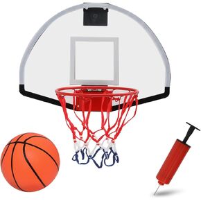 Athena Collection Mini Basketball Hoop Indoor, Over The Door Small Basketball Hoop Backboard with 1 Balls and Pump for Youth and Adults Great for Home Office Dorm Gifts, White in Kuwait