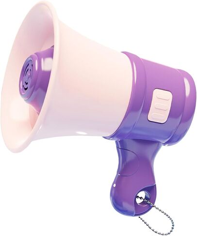 Megaphone Small Bull Bulhorn Keychain keychain تسجيلات تسجيل مكبر للصوت المحمولة مع متكلم سلسلة للبالغين 3 ، 4 ، 5 ، 7 ، 8 سنوات ، البنفسجي in Kuwait